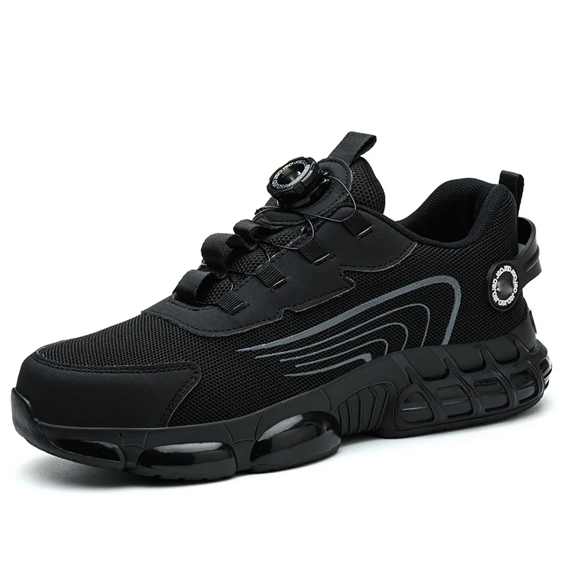 Rotating Button Safety Shoes Men Work Sneakers Indestructible Puncture-Proof Protective Work Boots Steel Toe Shoes