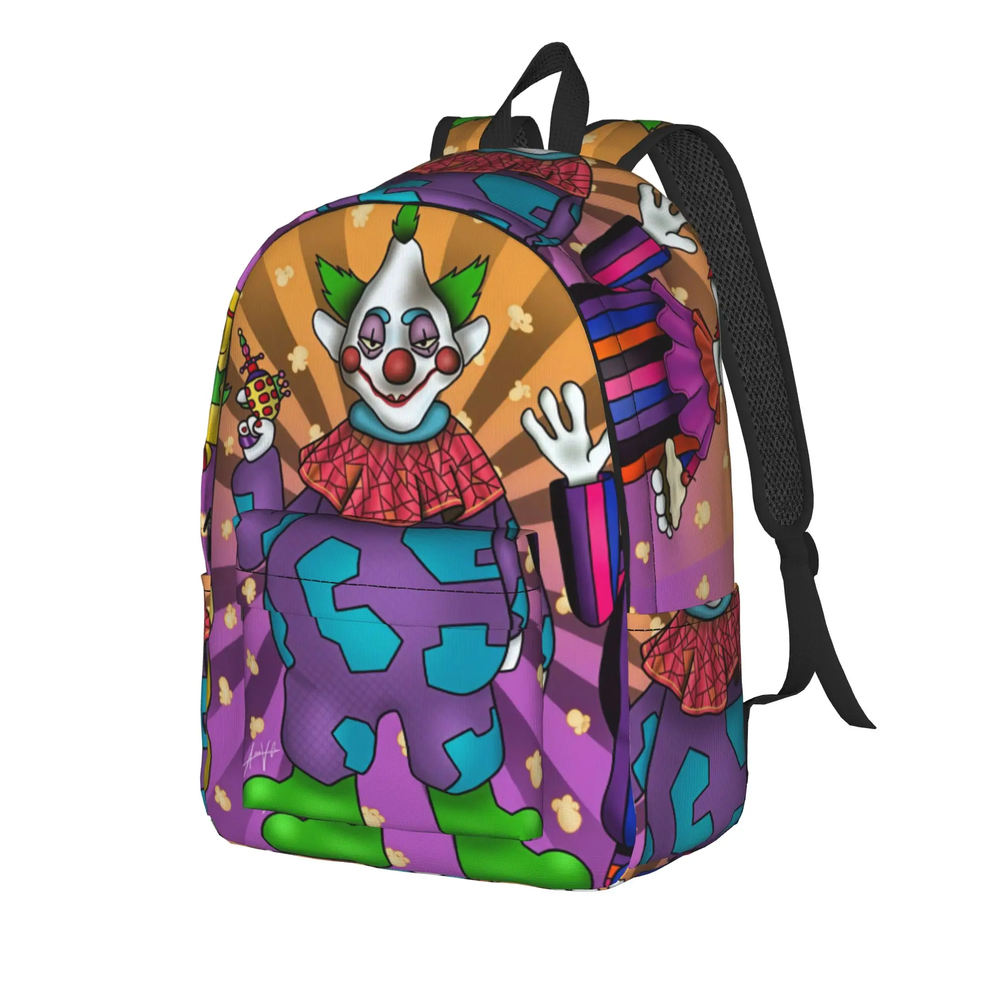 Killer Klowns From Outer Space Wax Backpack Boy Girl  Durable Backpacks Polyester Modern High School Bags Hiking Custom Rucksack