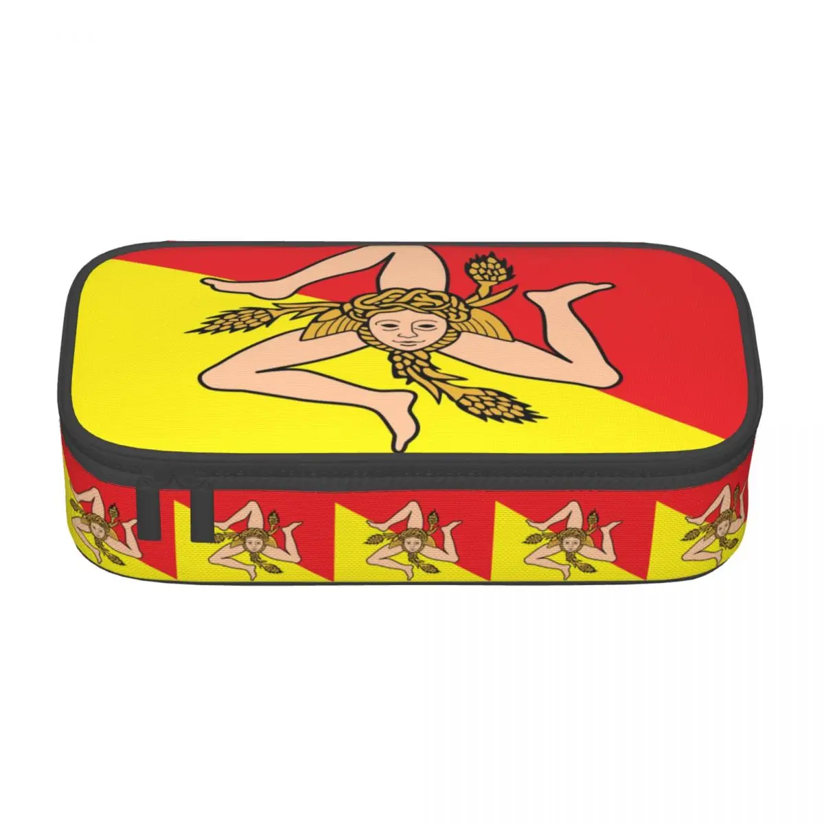 Custom Italian Island Sicily Flag Kawaii Pencil Case Boys Gilrs Large Capacity Sicilian Bandiera Pencil Pouch Student School