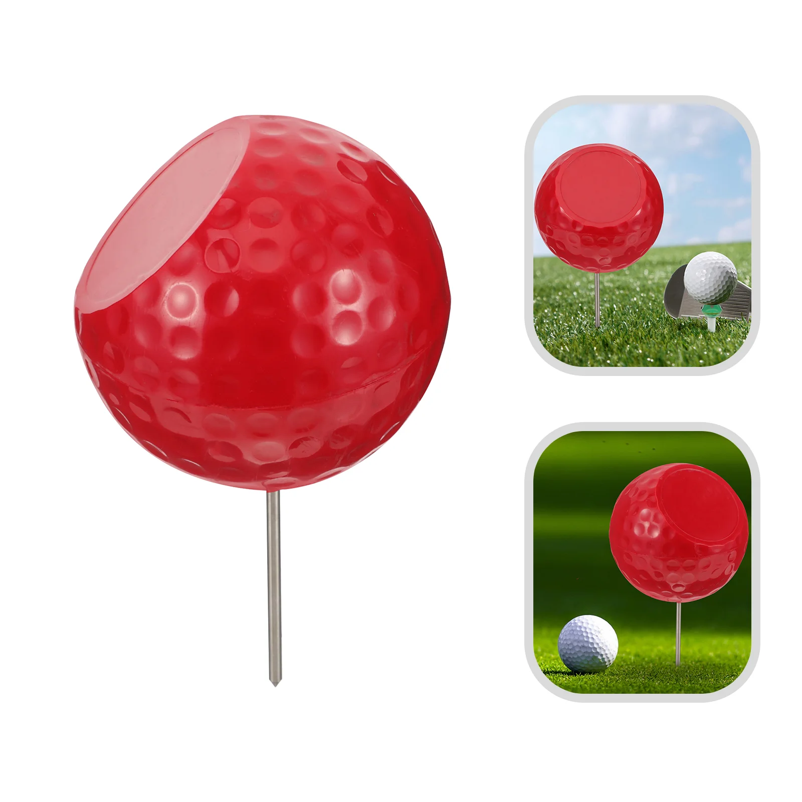 Golf Course Tee Golden Supplies (red Bevel) Ground Insert Golfs Court Marker Golfing Supply Tool Holder