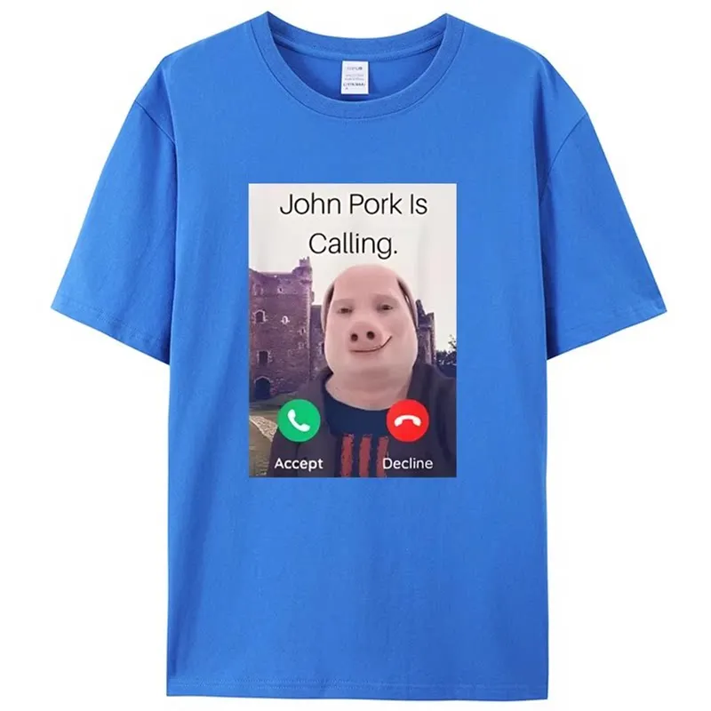 John Pork Is Calling Answer Call - Pure Cotton Fashion Casual Summer T-Shirt for Men Women Kids