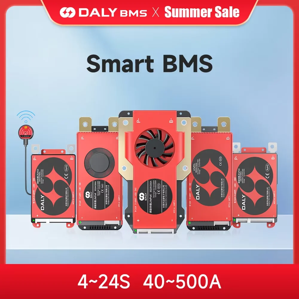

Daly BMS Smart BMS LiFePo4 4S 12V 8S 24V Li-ion 7S 24V 13S 48V 100A 200A 250A для аккумулятора, хранения энергии, Deye Pylon Inverter BT