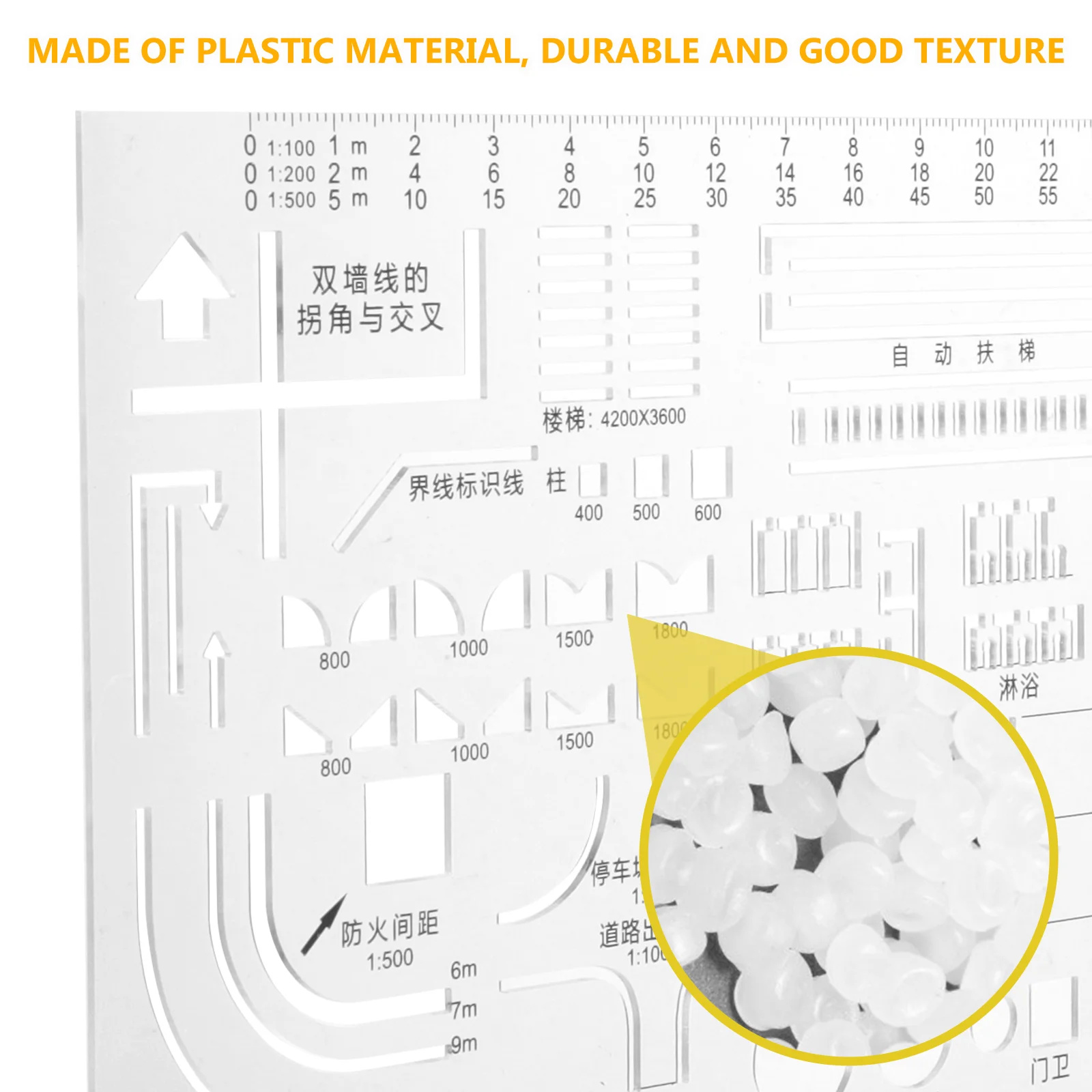 Architectural Drawing Ruler Circle Tool Template Geometric Stencils Plastic Geometry Measuring for