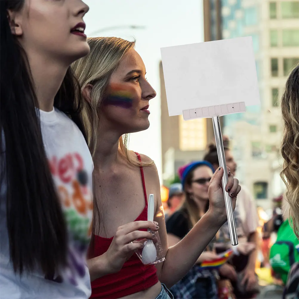 2Pcs Adjustable Placard Pole H held Display Sign Base Directional Holder Notice Rack Metal Board Tool Furniture