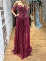 SERENE HILL Lebanon Fashion Fuchsia Arabic Beaded A-Line Evening Gown Formal Occasion Party Dress GLA73594 Customized - Image 5