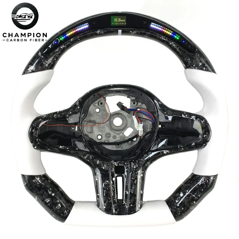 

Sports Leather Carbon Fiber Steering Wheel for BMW G15 G16 G20 G10 G11 G14 G30 G32 G34 G36 G42 G80 LED Car Accessories Interior