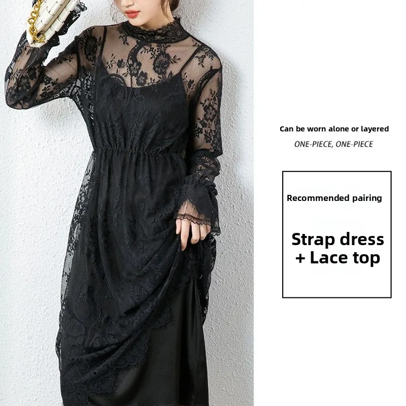 Cetim de seda redondo ne midi dr feminino primavera verão outono camada base saia spwear desgaste interno strapl dr