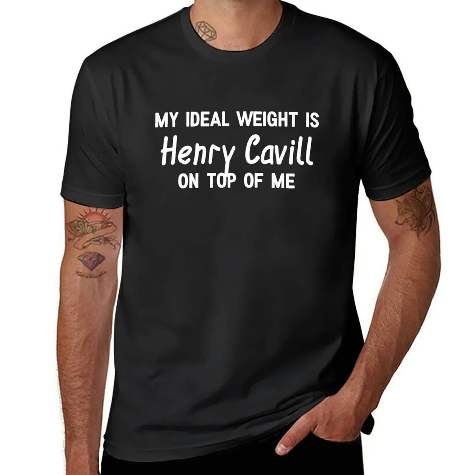 My Ideal Weight is Henry Cavill on top of me T-Shirt vintage clothes funnys mens t shirts casual stylish