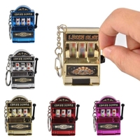 Fruit Slot Machine Keychain Lucky Charm Jackpot Key Chain Accessories Mini Casino Pendant Bag Novelty Gifts for Kids Adults