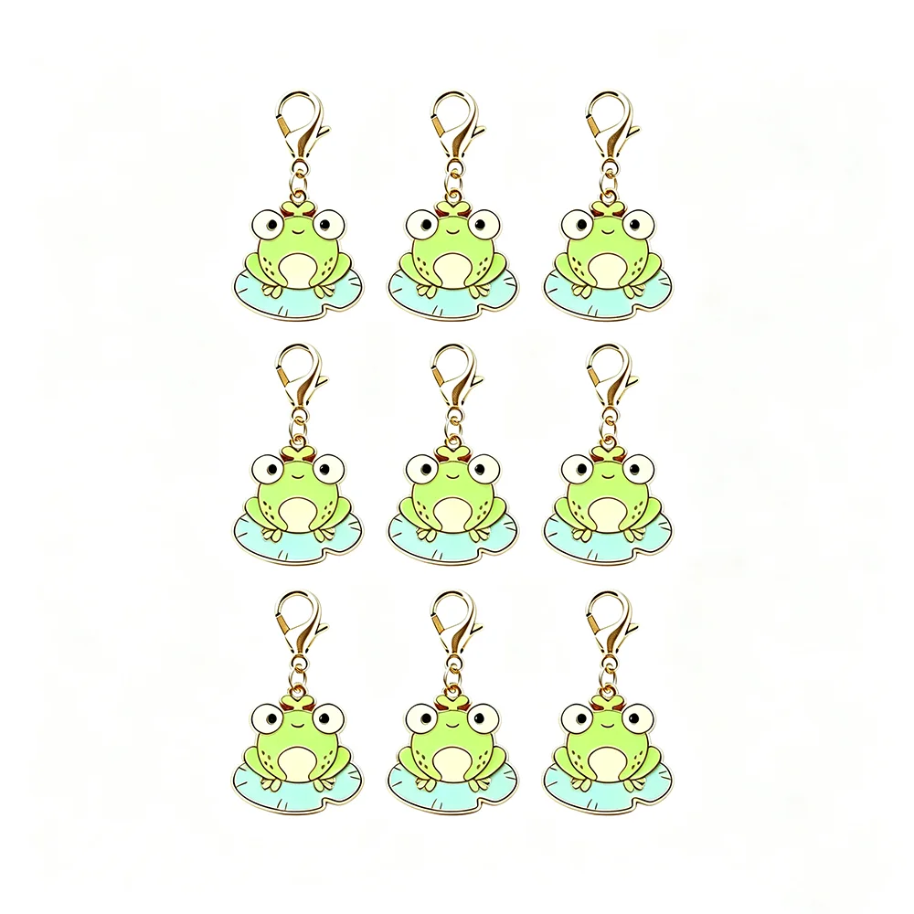 6/15 Stück Kawaii Frosch-Schlüsselanhänger aus Zinklegierung mit Karabinerverschluss, trendige Taschenanhänger, Damen-Accessoires, Großpackung, Geschenk für Feiertage und Geburtstage – Detail 6