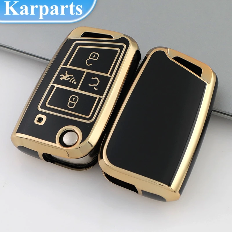 

4 Buttons NEW TPU Car Key Case Cover Fob For Volkswagen VW Golf 7 ALLTRACK MK7 Tiguan SEAT Ateca Leon FR 2 Ibiza Skoda Octavia