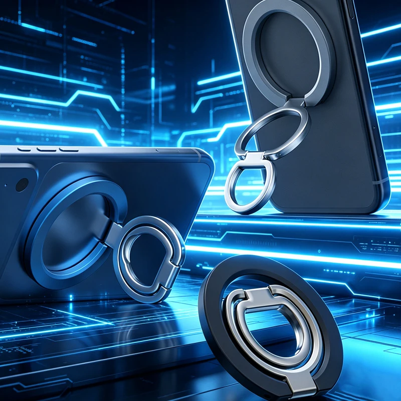 

Double-sided Magnetic Phone Holder for Magsafe Folding Portable Stand Finger Ring Magnet Bracket for iPhone 17 16 15 Pro Samsung