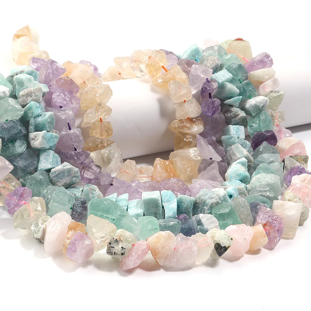 8-20mm Natural Stone Irregular Beads Freeform Raw Stone Nugget Amethysts Amazonite Minerals  Crystal Bead Diy For Jewelry Making