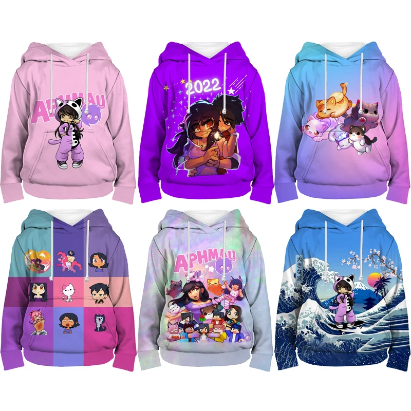 2024 Boys Girls Kids Hoodies Aphmau 3D Cartoon Sweatshirts Kids Anime Hoodie Autumn Winter Children Clothes y2k