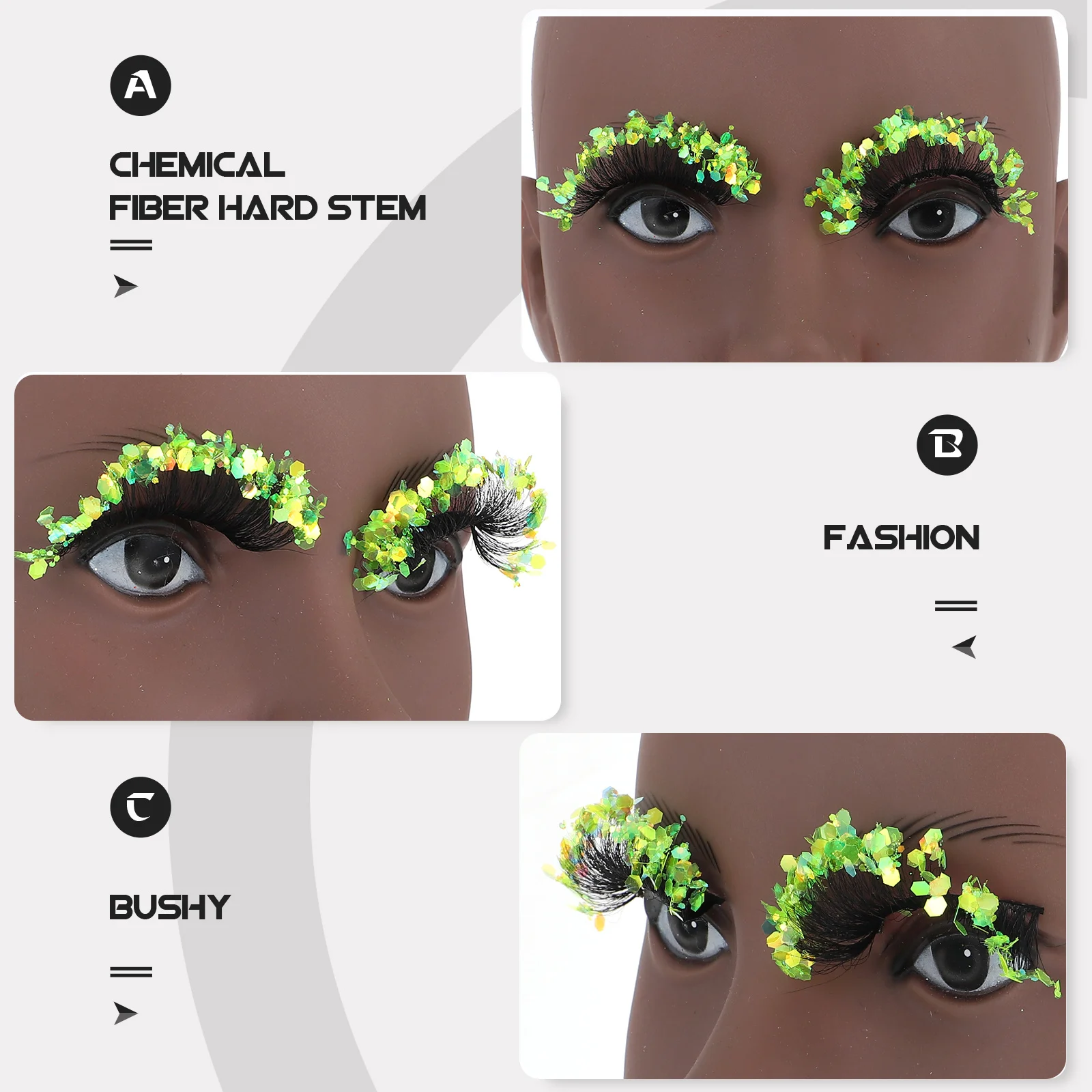 2 أزواج ثلاثية الأبعاد الترتر الرموش تمديد رموش اصطناعية حفلة العين الديكورات ماكياج الترتر الرموش الصناعية النساء العين اكسسوارات #5