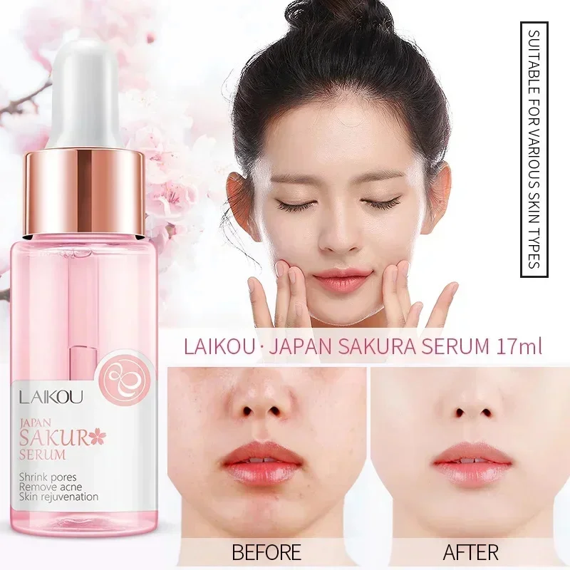 Sérum japonais Sakura pour le visage, crème raffermissante, anti-âge, vitamine C, éclaircissante, lisse, soin de la peau