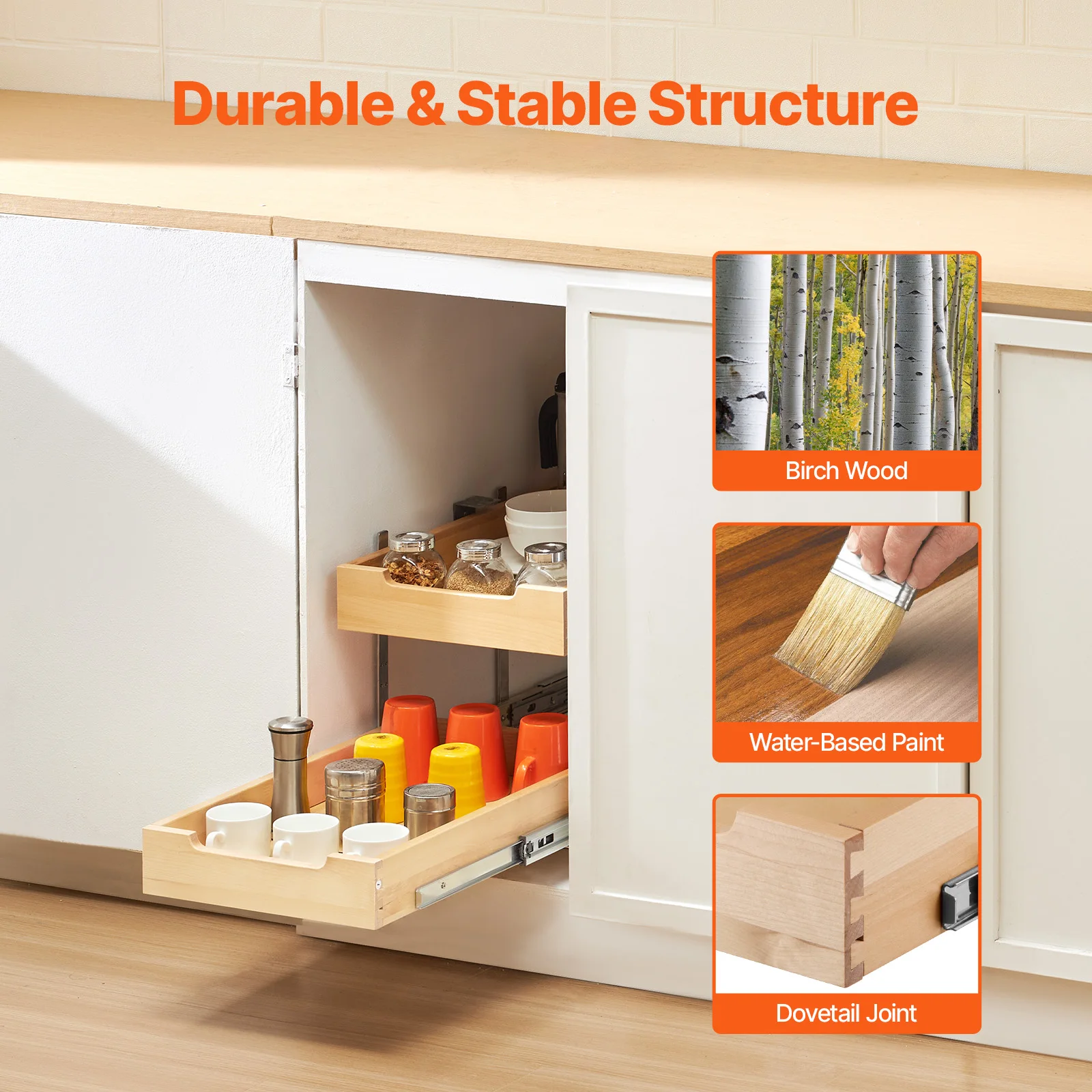 SucceBuy 2 Tier Pull Out Cabinet Organizer 14