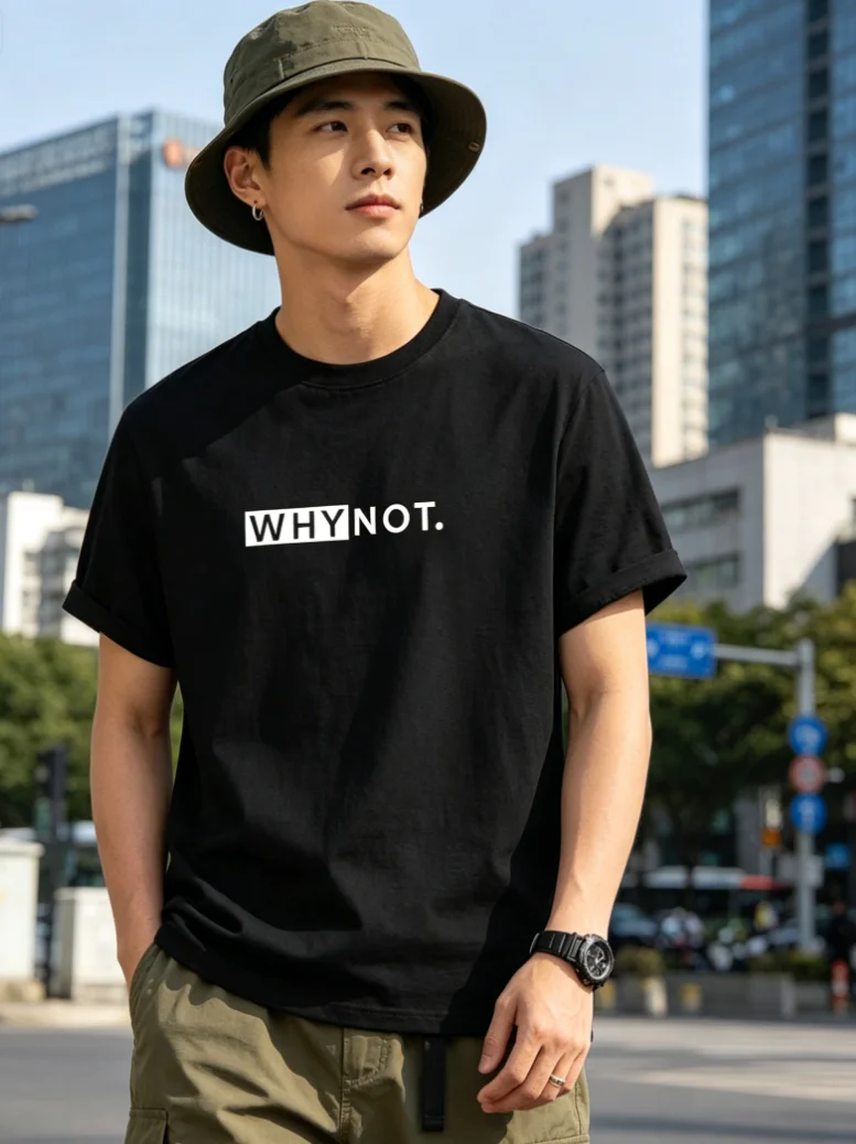 Men'S Casual Short Sleeve T-Shirt Fit Round Neck Tee with Bold 