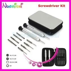 SS1002 Pocket Mini Screwdriver Kit Set With Zipper Case 2 Handles 10 Bits Glasses Repairing Tool
