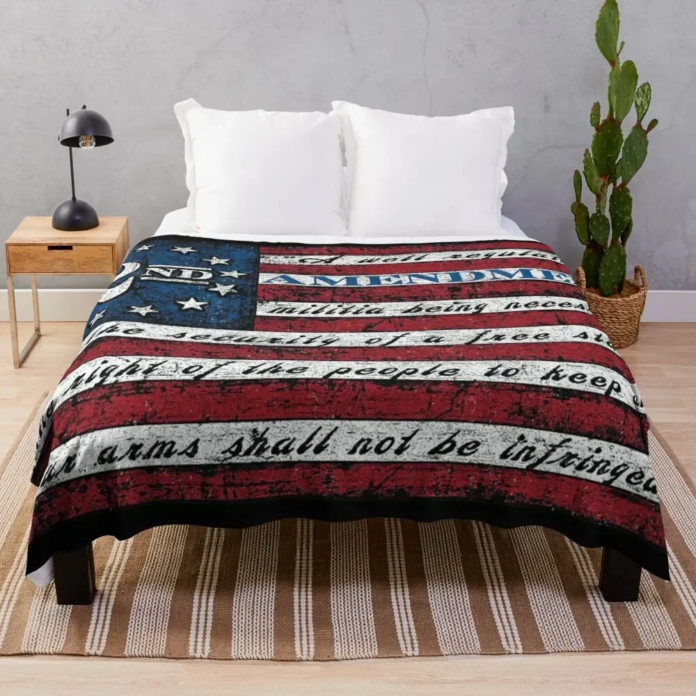 

2nd Second Amendment Flag, 1791 Vintage American Flag Throw Blanket Furrys Luxury Throw Blankets