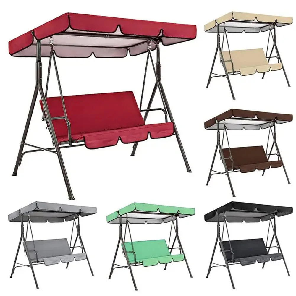 Garden Swing Canopy Seat 3 Seats Covers Swing Canopy Cover Kit/Set Swing Cover Set Patio Swing Top Cover Replace Accessories