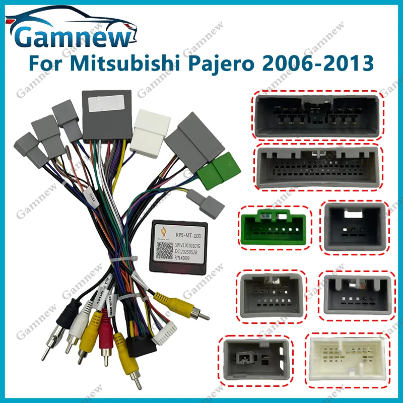 Car 16PIN Android Wire Harness Adapter Canbus Box Decoder For Mitsubishi Pajero Outlander DELICA D5 2006+