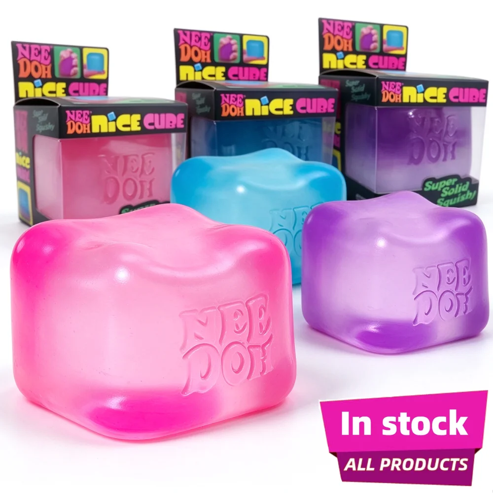 Trending Nee Doh Jellyfish & Cube Squish Toy, Soft Jelly Squeeze Stress Relief Fidget Toy, Sensory NeeDoh