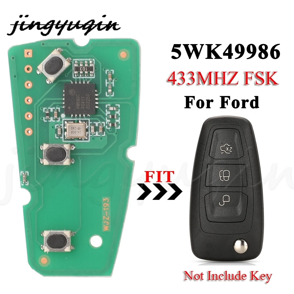 Jingyuqin 5 wk49986 pilot do kluczyka samochodowego 433MHZ FSK do Ford Focus MK3 i T6