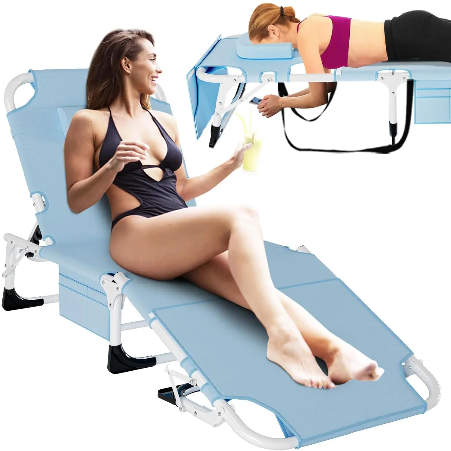 

Складные шезлонги для улицы, для загара на террасе, с матрасом и отверстиями для лица и рук, для взрослых, усиленные, с возможностью индивидуальной настройки