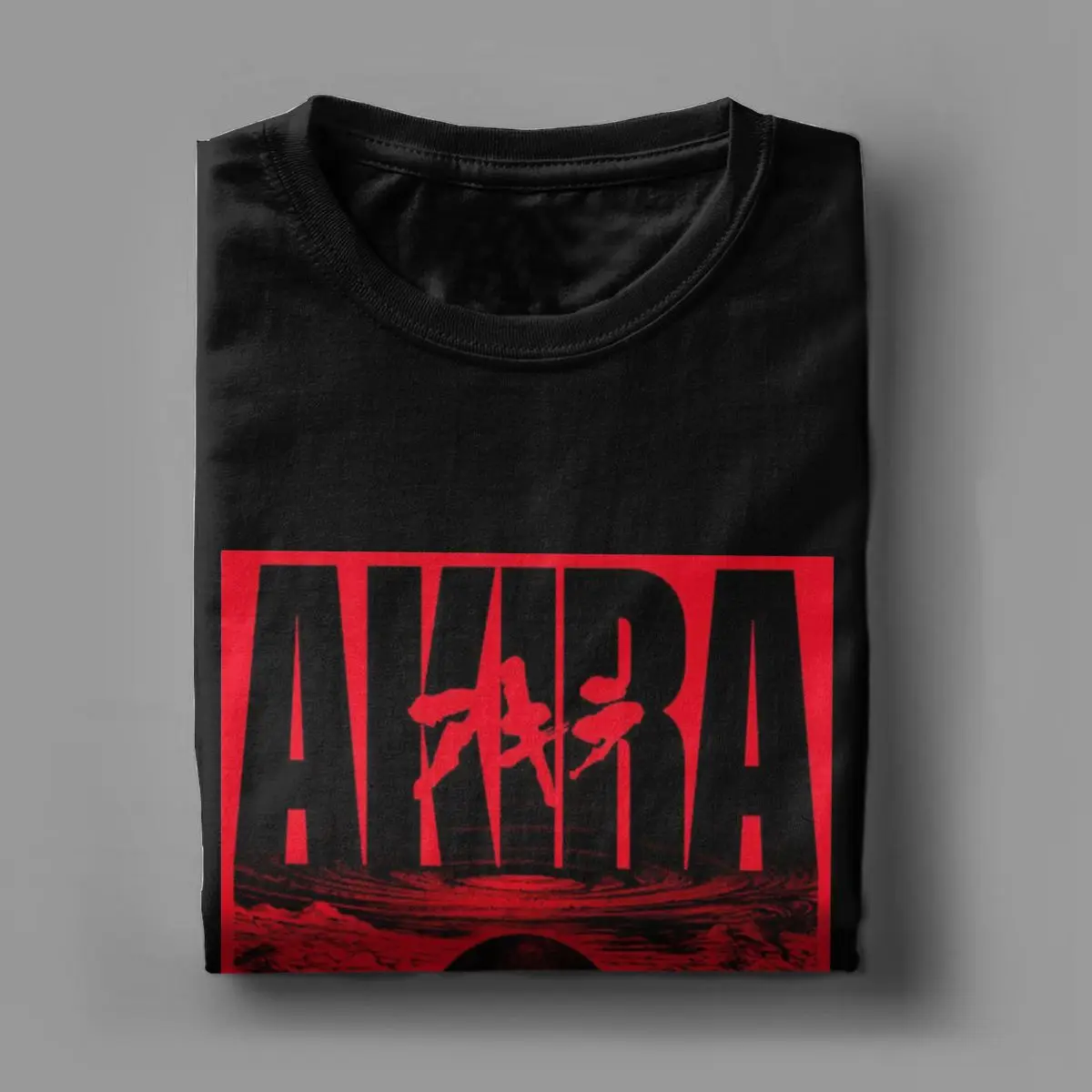 Akira Cyberpunk City Explosion Leisure 100% Cotton Tees Short Sleeve 80s future anime Akira T Shirts O Neck Clothes Plus Size