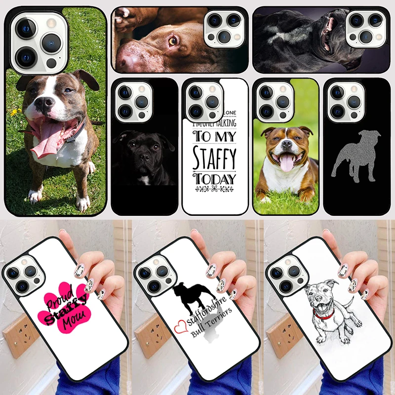 Staffordshire Bull Terrier Staffy Dog Phone Case Back Cover for iPhone 16 15 SE2020 14 13 11 12 Pro Max mini XS XR X PlusS