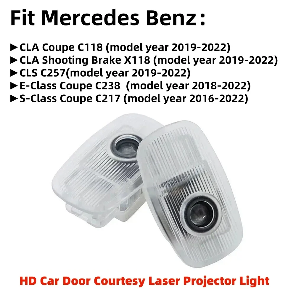 Car Door Welcome Ghost Shadow Light HD LED Projector Puddle For Mercedes Benz S C217 E C238 CLS C257 CLA C118 X118