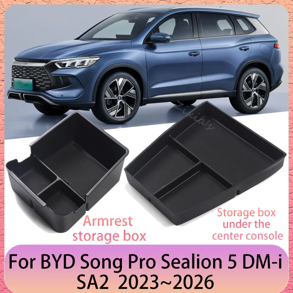 

Органайзер для центральной консоли автомобиля BYD Song Pro Sealion 5 DM-i SA2 2023~2026 2024 2025, нижний отсек для хранения, аксессуары для интерьера