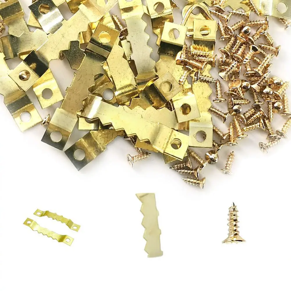 Professional Gold Sawtooth Hanger Kit For Yangshun Picture Mounting Hardware Including M25 Screws For Wall Decoration