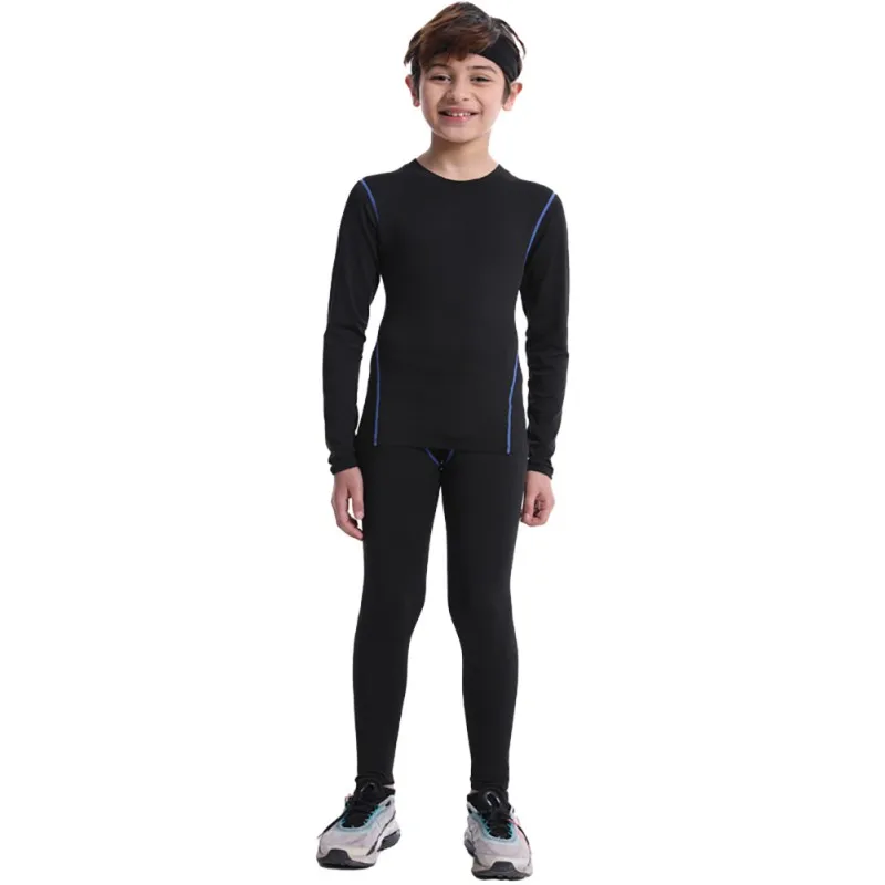 

Kids Boy Sports Base Layer Compression Quick Drying Thermal Underwear Running Suit 2 Pieces Set