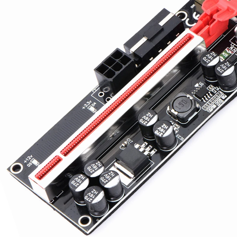 Tarjeta elevadora VER009S Plus PCI-E 009S Plus, X1 a PCIE X16, 4 pines, 6 pines, potencia de 60CM, Cable USB 3,0 para tarjeta gráfica, minería GPU, novedad