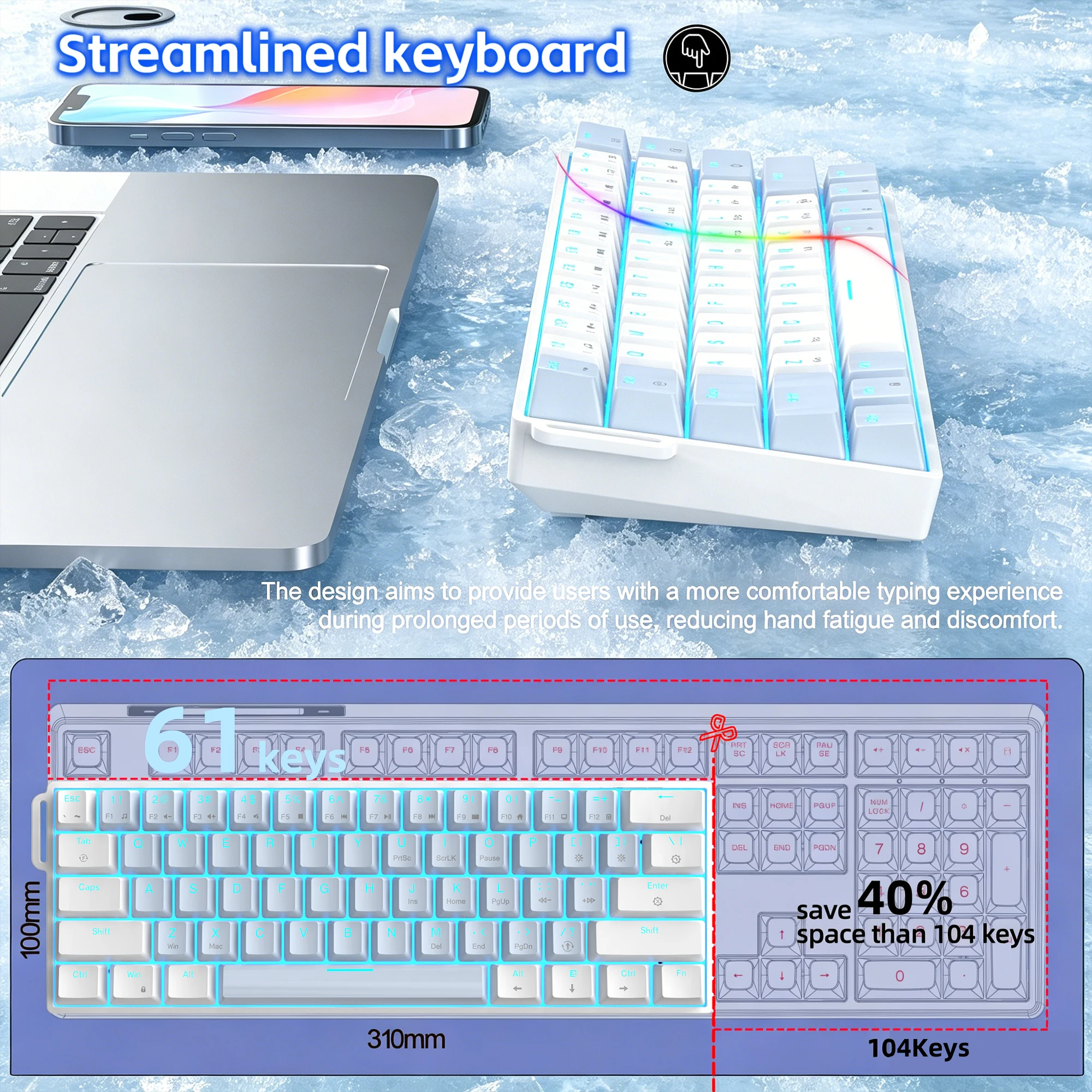 Портативная мини-механическая  – обзор и цена Keyboard Gaming Blue Switch