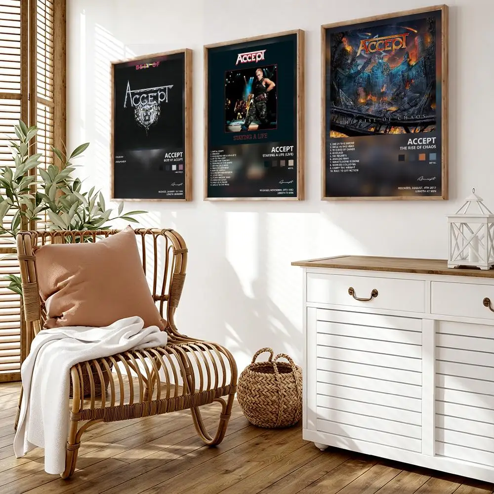 Singer A-Accept Album Poster Wall Stickers HD Painting Self Adhesive Art Decals for Bedroom Living Room Home Decor