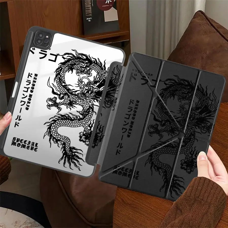 

Tablet Case For iPad Mini 6 7 Air 4 5 M3 M2 1 2 M4 11inch Pro 2025 11th 10th 9th 8th 7th 12.9inch Holder Cover Cool Dragon