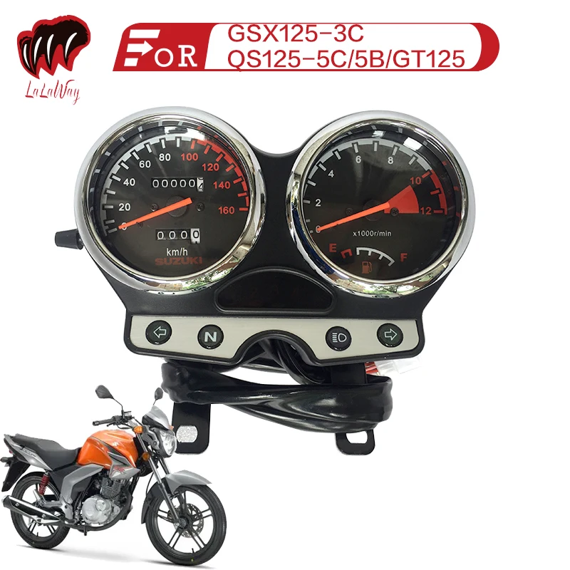 For Suzuki GSX125-3C QS125-5C/5B/GT125,Motorcycle Odometer Speedometer Gauge Signal Dual Digital Display KM/H Instrument