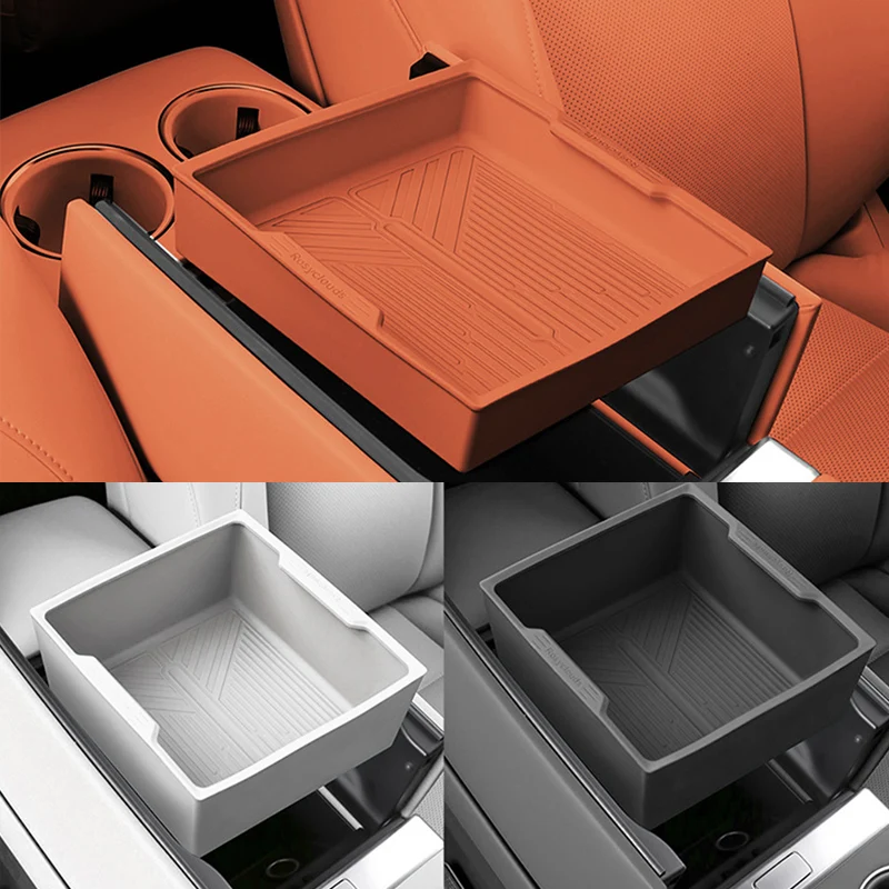 For Leading Ideal LiXiang L7 L8 L9 2022 2023 Center Control Armrest Bottom Silicone Storage Box Interior Accessories