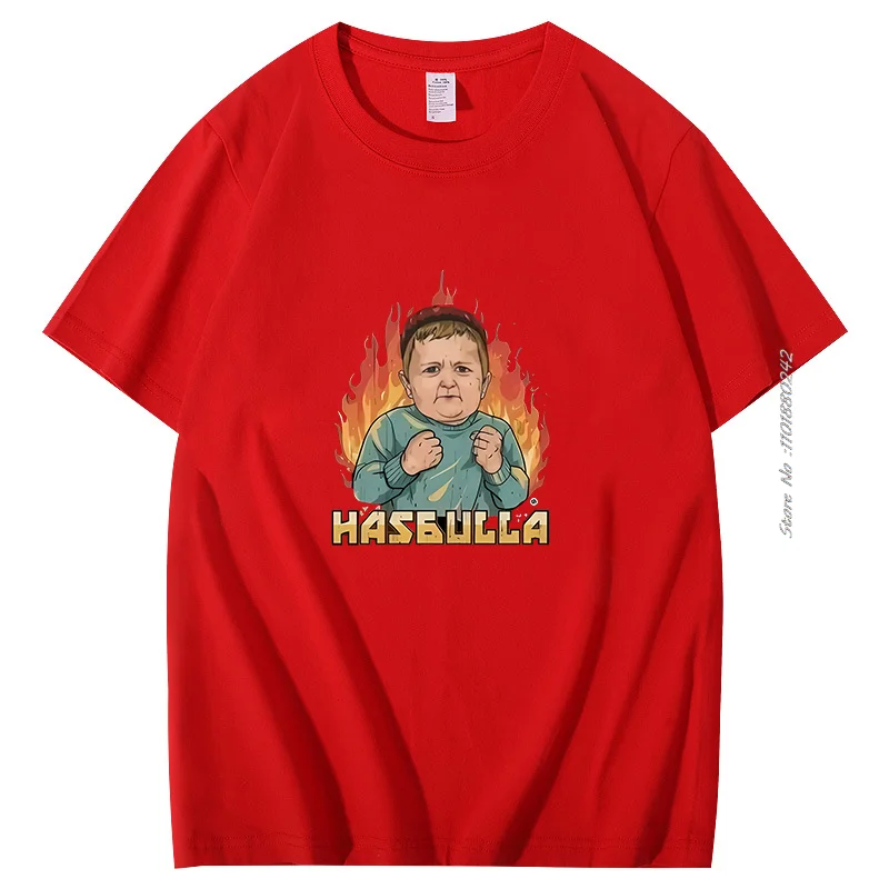 Hasbulla Fighting Meme Cotton T-Shirt Mini Khabib Blogger Graphic T Shirts Unisex Summer Short Sleeve T-Shirts Men's Clothing