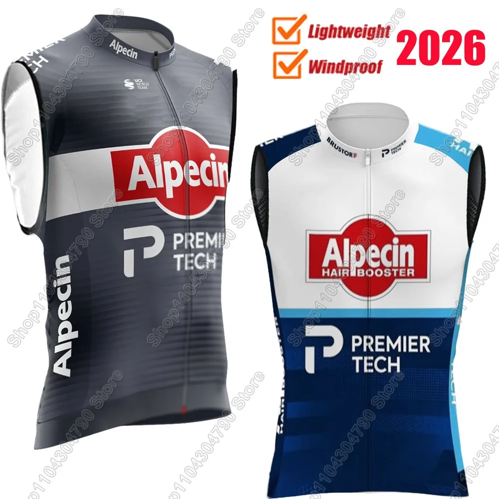 

2026 Alpecin Deceuninck Team Cycling Vest Windproof Wind Vest Premier-Tech Cycling Jersey Sleeveless Bicycle Windbreaker Wear