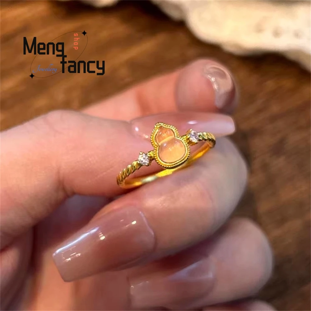

Ancient Charm And Style, Elegant And Sweet Design Sense, Peach Pink Gourd Ring, Exquisite And Small Ring Handicraft Exquisite