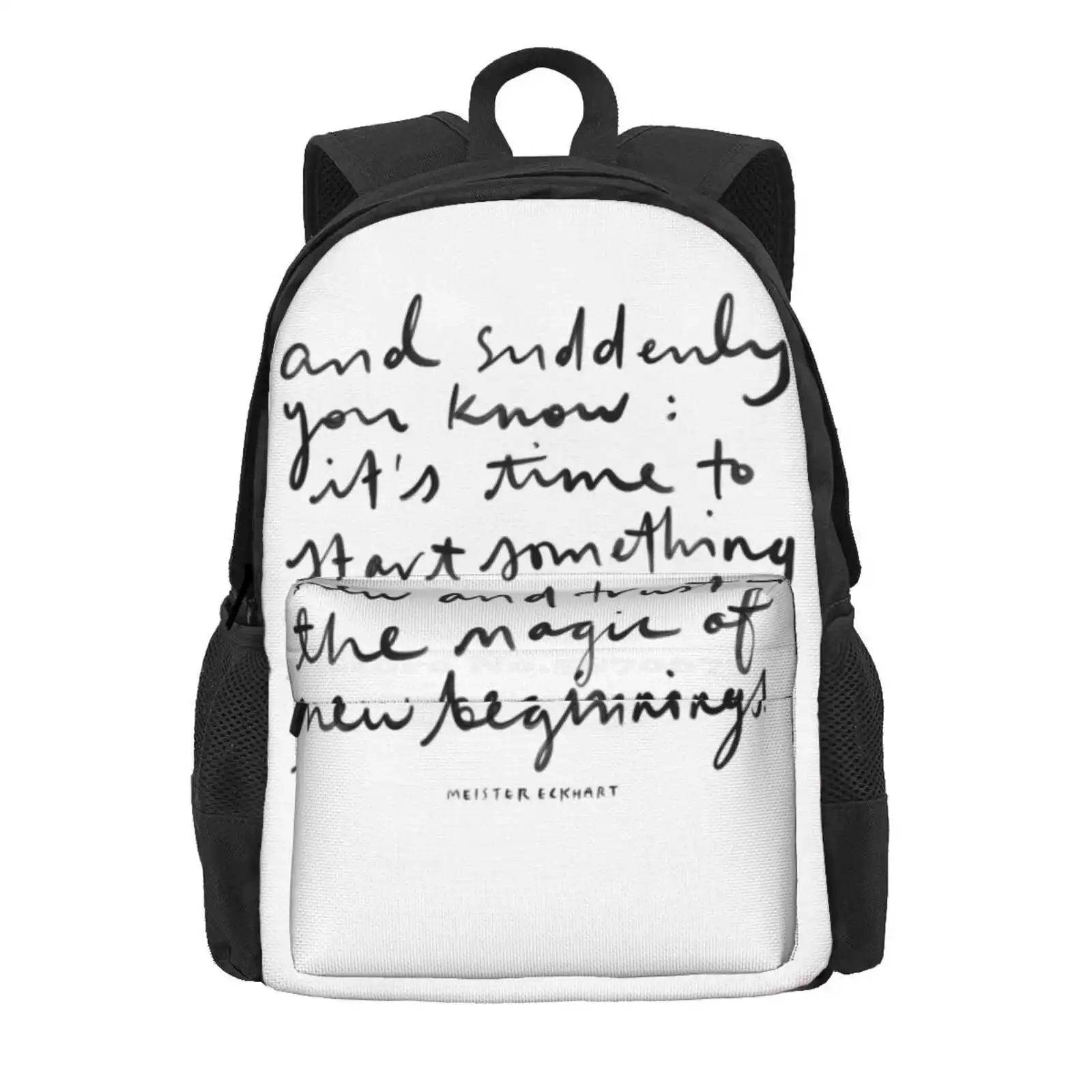 New Beginnings. Hot Sale Schoolbag Backpack Fashion Bags Starting Over Begin Again Typography Positive Positivity Inspiring