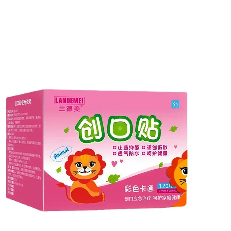 120 Pcs Cartoon Band-Aid Cute Mini Children Breathable Transparent Waterproof Medical Bandages Hemostatic Patches for First Aid