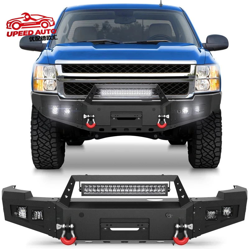 

Suitable for Front Bumper Compatible 2011-2014 Chevy Silverado 2500 3500 HD Pickup Truck With Winch Plate, D-Rings