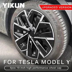 4PCS Hub Cap 19 Inch Performance Replacement Wheel Cap Automobile Hubcap Full Rim Cover Accessories for Tesla Model Y 2019-2023