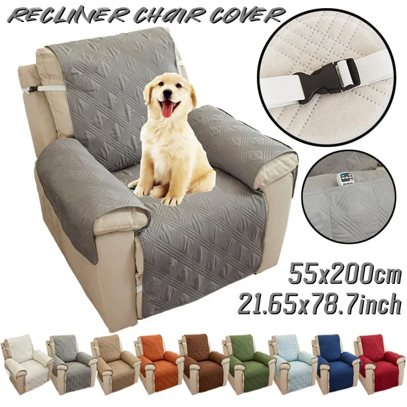 

Recliner Chair Slipcover Mat Anti Slip Washable Pet Sofa Couch Protective Furniture Protector Side Pocket Armchair Throw Cover