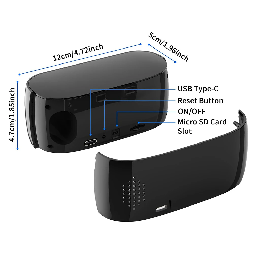 4K HD WiFi IP Mini Camera Desktop Alarm Clock Camera Two-way Audio Camera Home Security Nanny Camera IR Night Vision